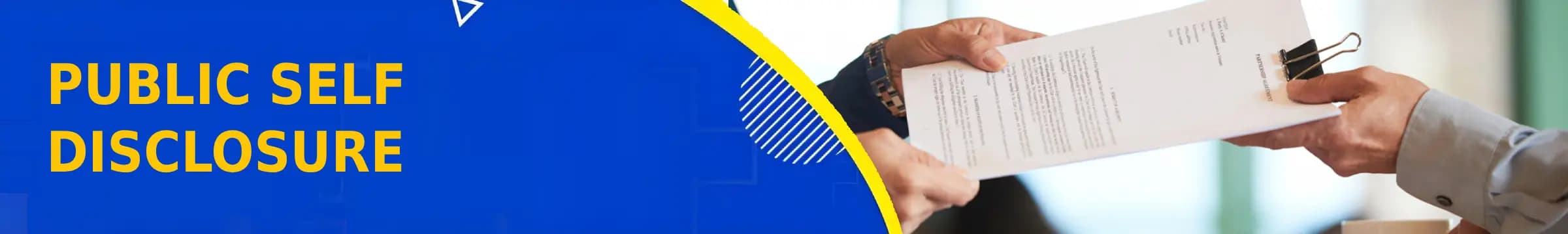 Public Self Disclosure Page Header